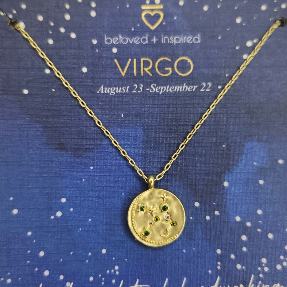 5 for $25! Beloved + Inspired Virgo Zodiac 14K Gold Dipped Necklace
